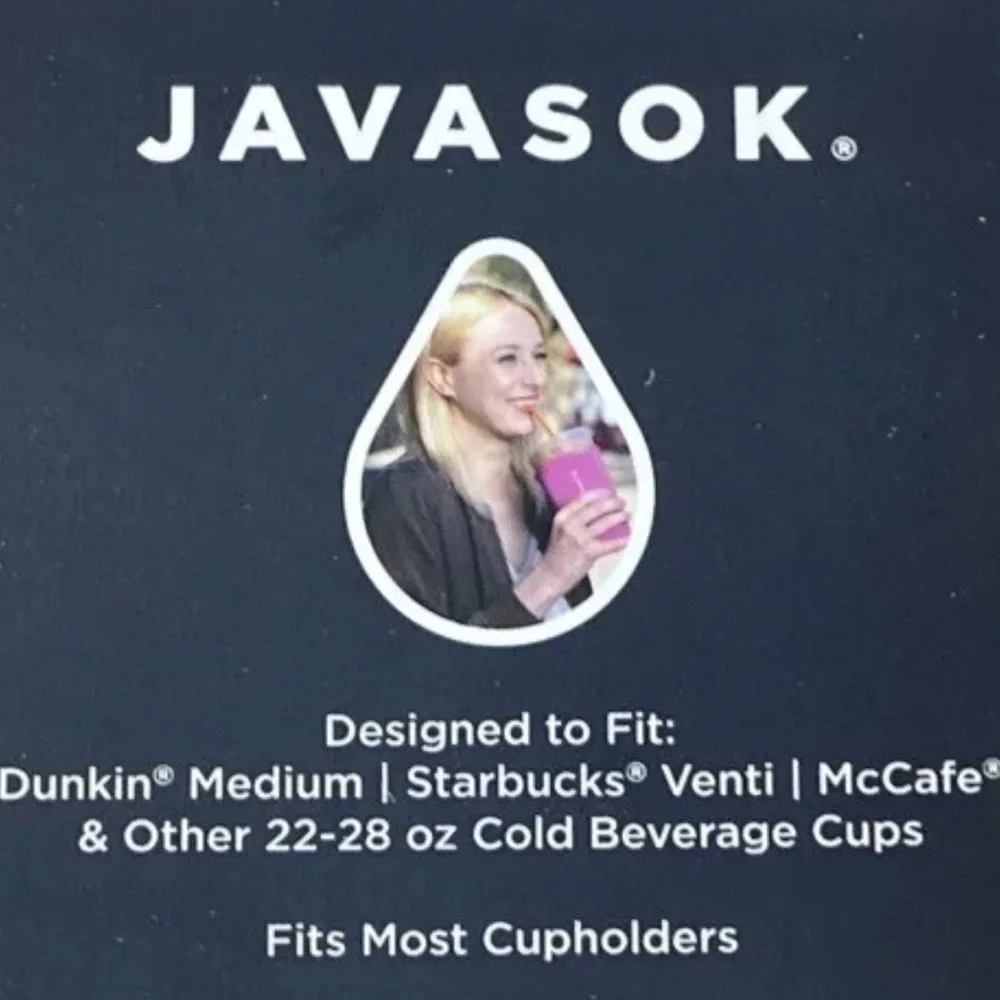 JavaSok Reusable Neoprene Insulator Sleeve Iced Coffee Cups Coral Floral Medium